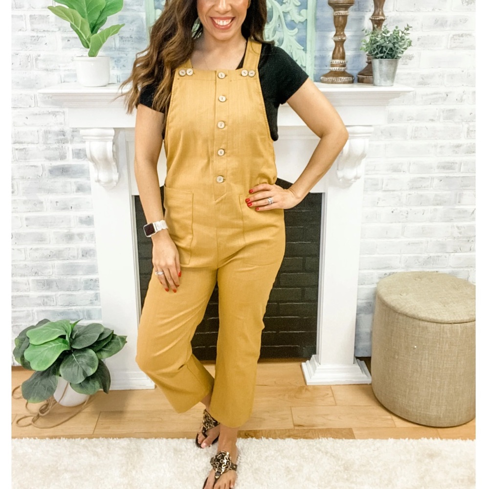 COPY - Listicle Mustard Button-Front Overalls